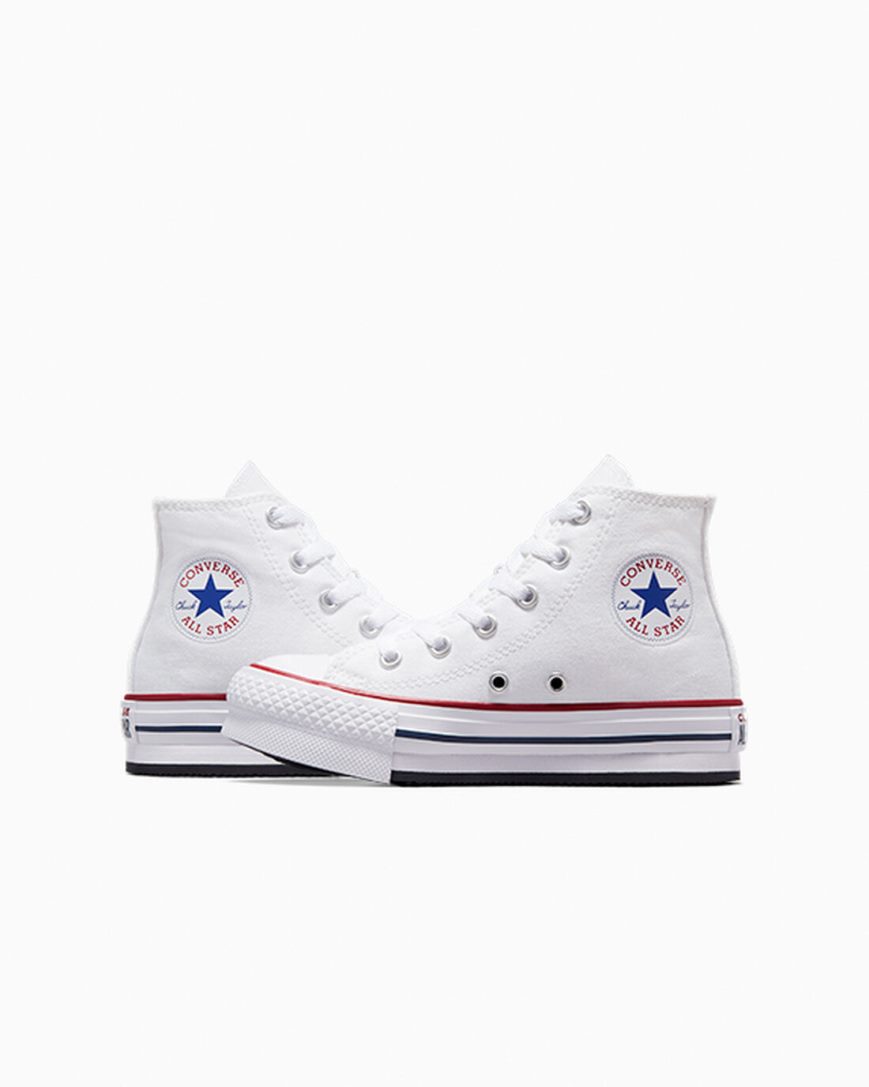 Sapatos Plataforma Converse Chuck Taylor All Star Lift Cano Alto Menina Branco Vermelhas Escuro Azul Marinho | PT Y08T910